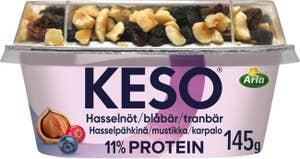 KESO® Cottage Chesse Mellanmål Hasselnöt, Blåbär & Tranbär 6,5%
