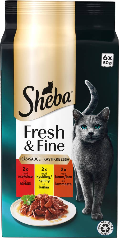 Sheba Kattmat Blandade Smaker i Sås 6x50g