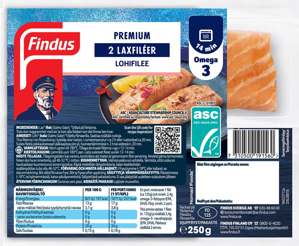 Findus Premium Laxfilé Fryst ASC