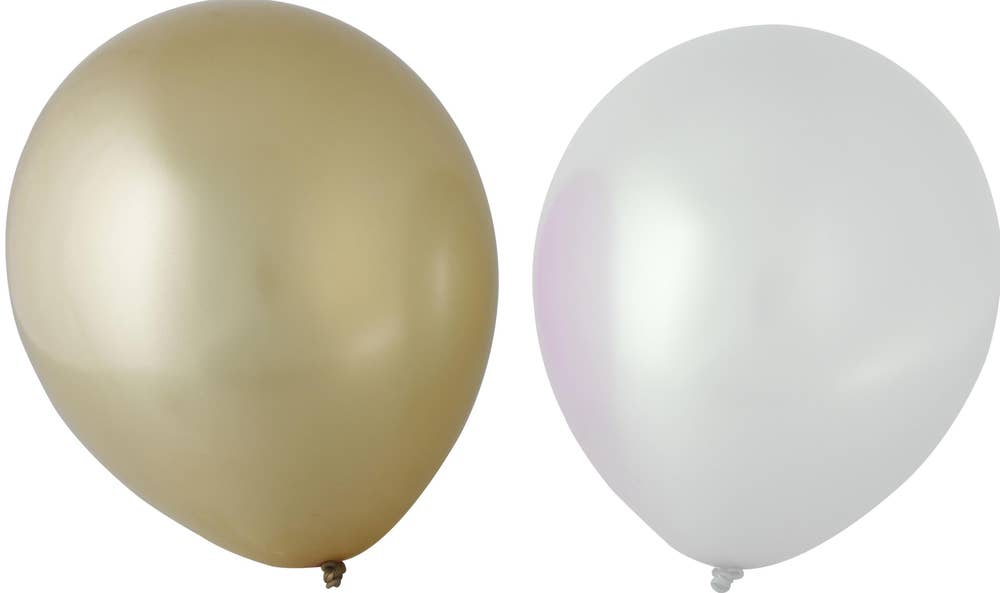 Hedlundgruppen Ballonger 25cm Mixat Guld Metallic & Vit pärlemor