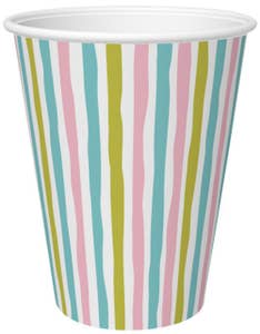 Duni Pappersmugg Stripes Mult 24cl