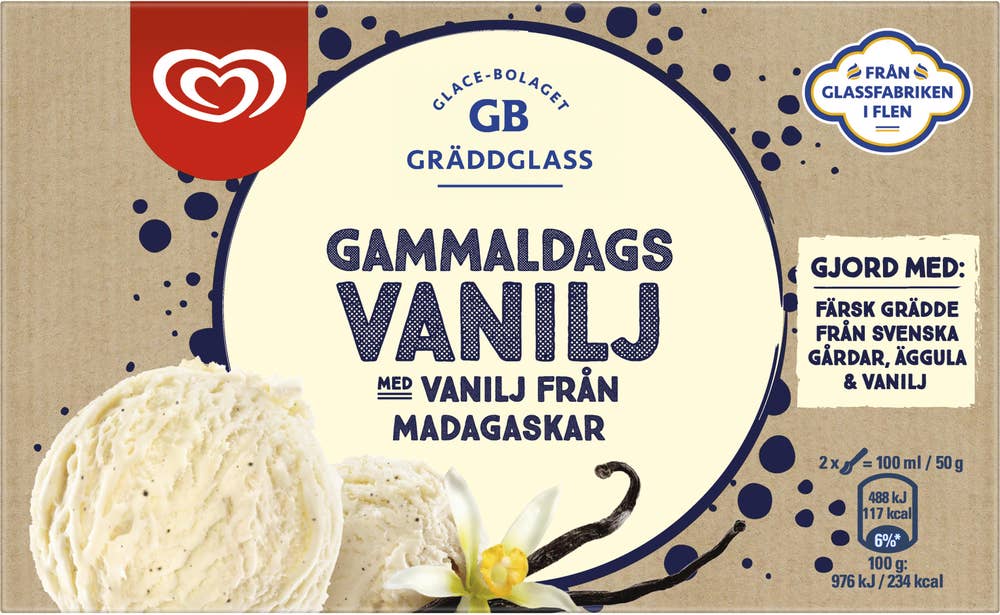 GB Gräddglass Gräddglass Gammeldags Vanilj