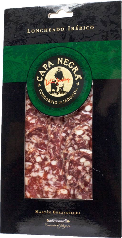 Capa Negra Salchichón Iberico Bellota Skivad