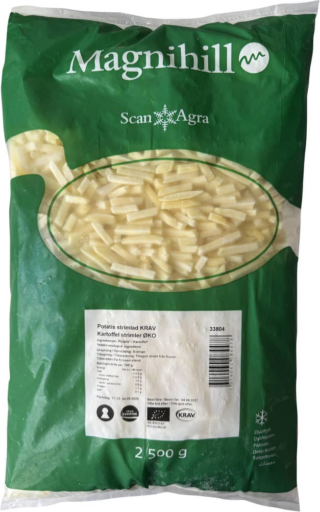 Magnihill Strimlad Potatis Fryst EKO/KRAV