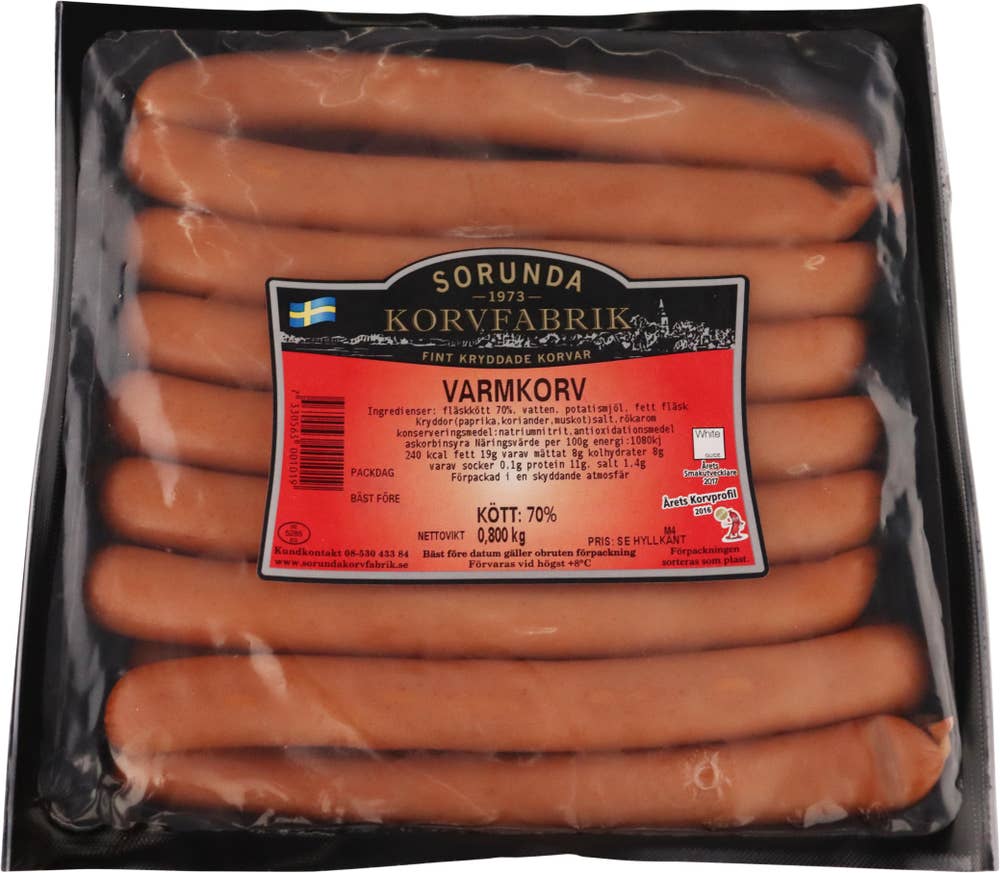 Sorunda korvfabrik Varmkorv 16-p