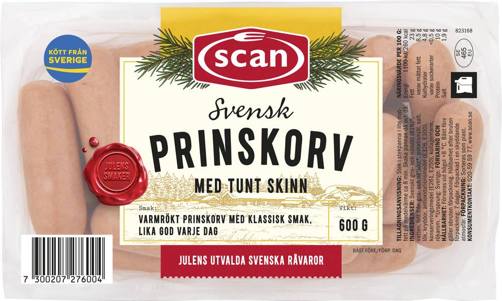 Scan Prinskorv Tunt Skinn