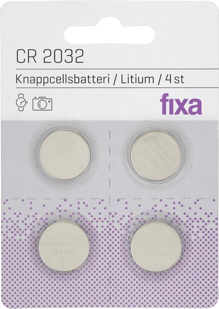 Fixa Knappcellsbatteri Litium CR 2032
