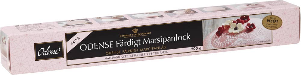 Odense Marsipanlock Rosa med Jordgubbssmak