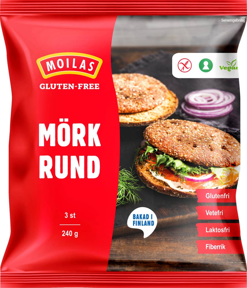 Moilas Mörk Rund Glutenfri Fryst 3-p