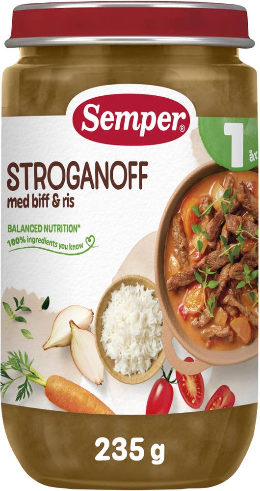 Semper Stroganoff med Biff & Ris +12M