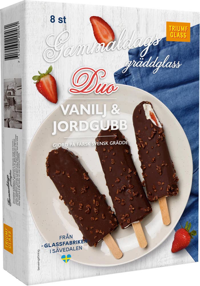 Triumf Glass Glasspinnar Vanilj & Jordgubb