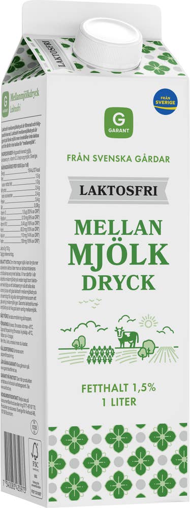 Garant Mellanmjölk Laktosfri 1,5%