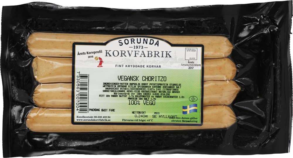 Sorunda korvfabrik Vegansk Chorizo