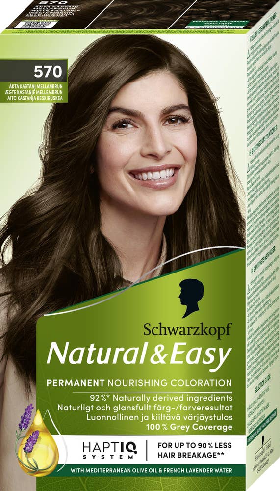 Schwarzkopf Natural & Easy Hårfärg 570 Äkta Kastanj Mellanbrun Natural & Easy Schwarzkopf