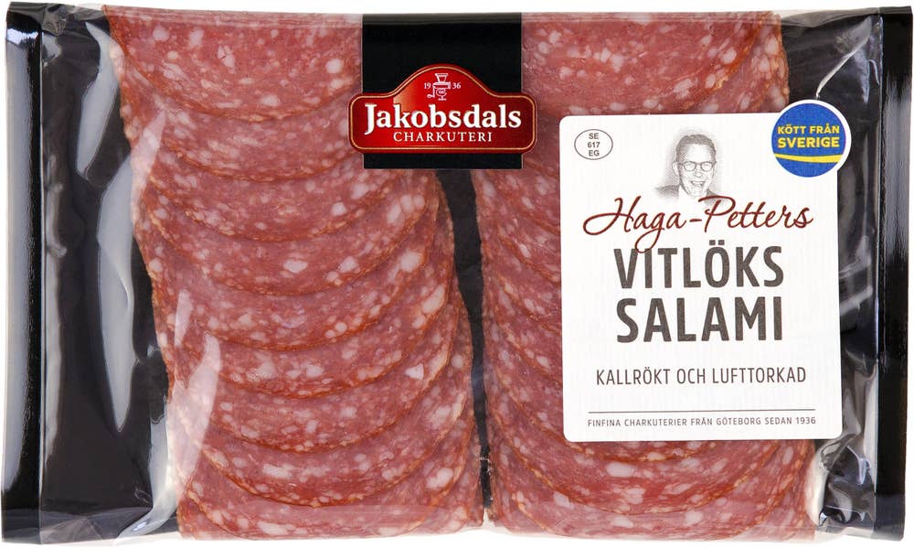 Jakobsdals Haga Petters Salami Vitlök 100g Jakobsdals