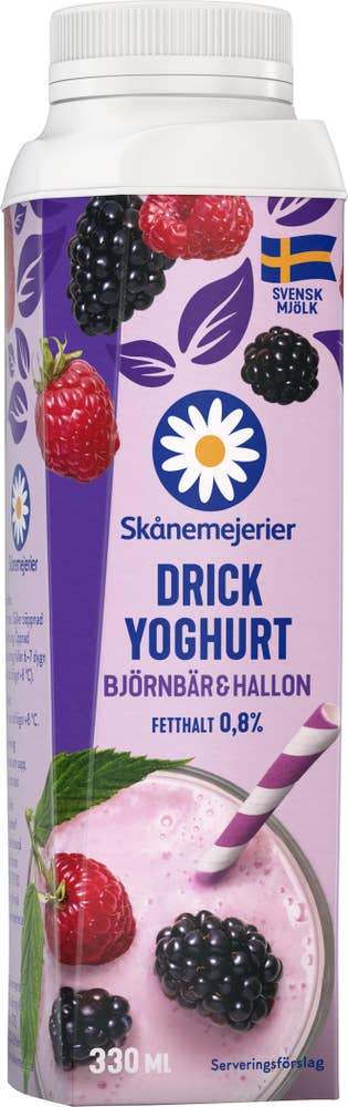 Skånemejerier Drickyoghurt Björnbär & Hallon 0,8%