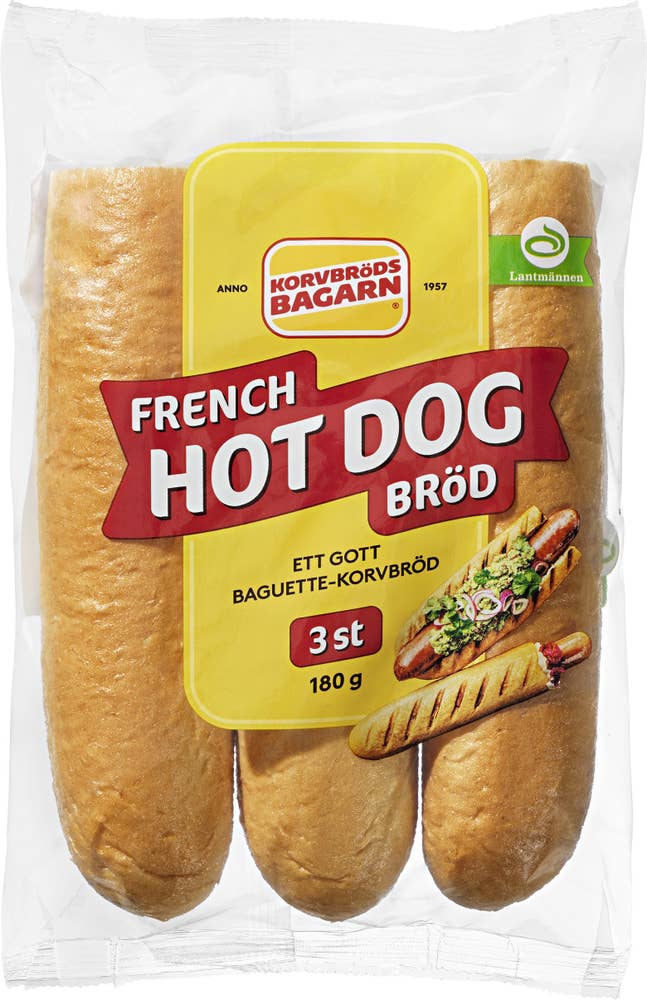 Korvbrödsbagarn French Hot Dog Bröd 3-p
