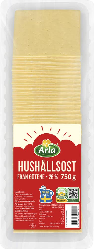 Arla® Götene Hushållsost Skivad Ost 26%