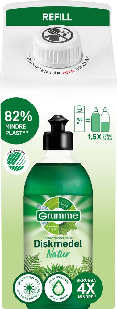 Grumme Diskmedell Natur Refill