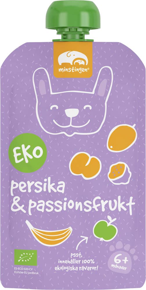 Minstingen Klämmis Persika & Passionsfrukt +6M EKO