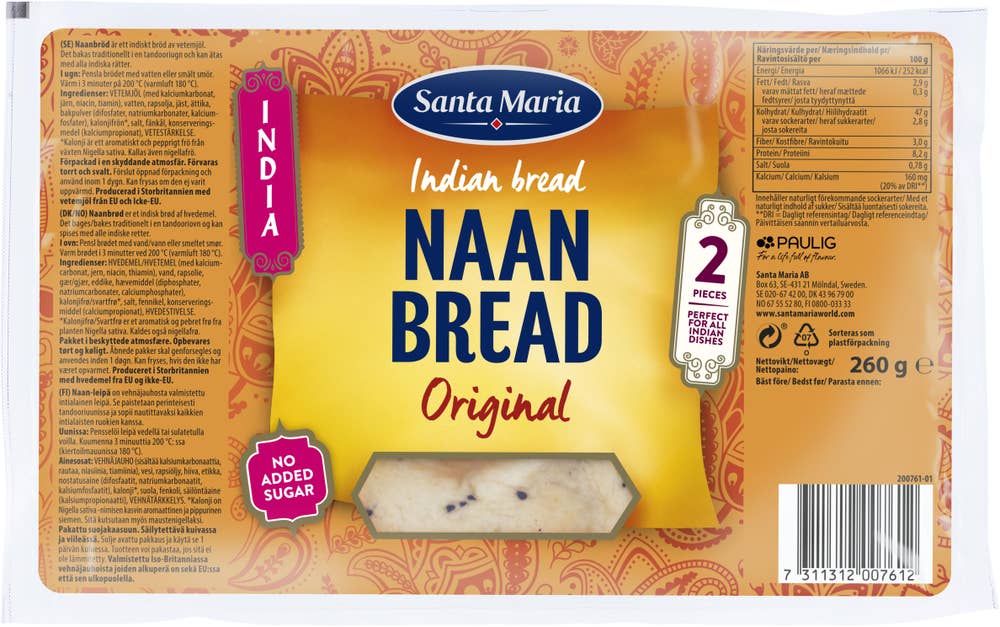 Santa Maria Naanbröd Original 2-p