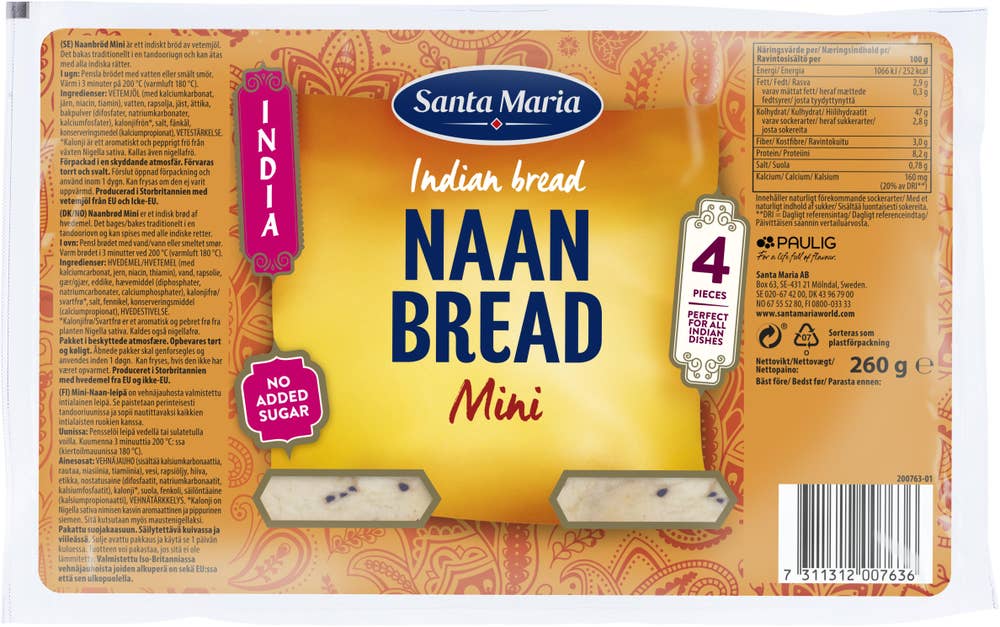 Santa Maria Naanbröd Mini 4-p