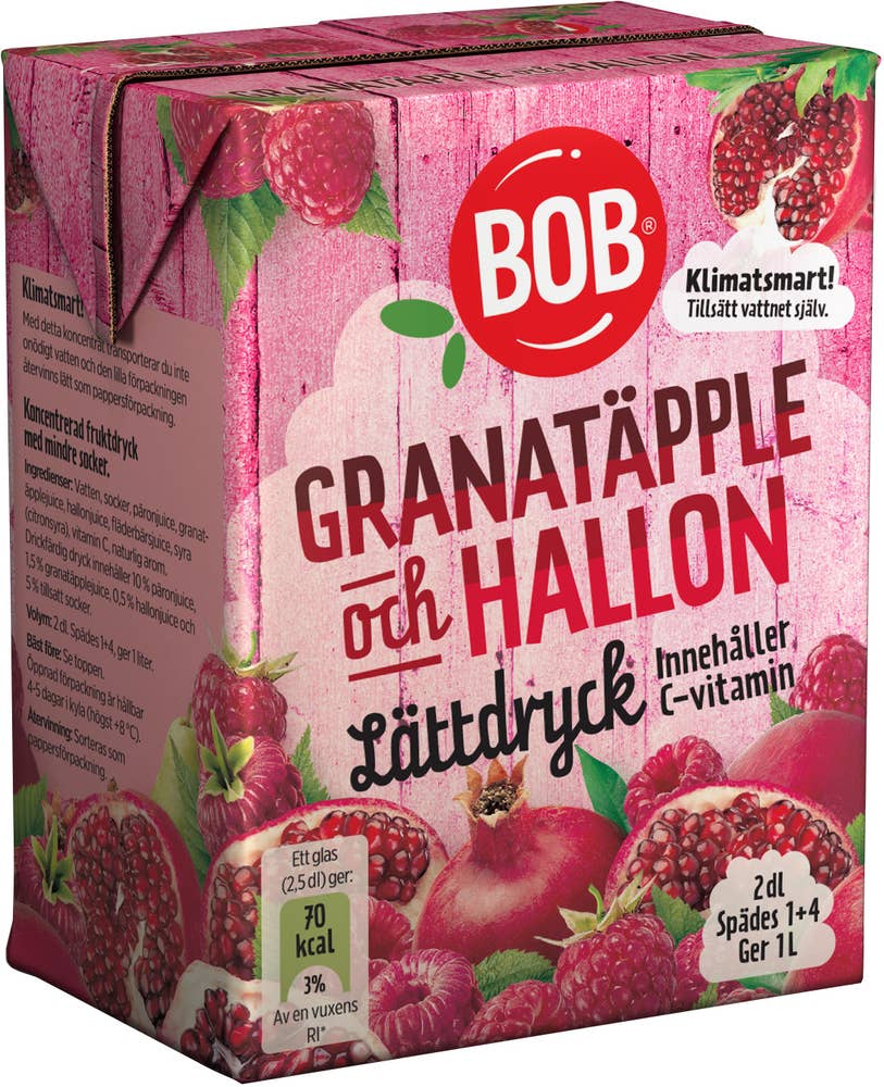 Bob Lättdryck Granatäpple & Hallon Koncentrat