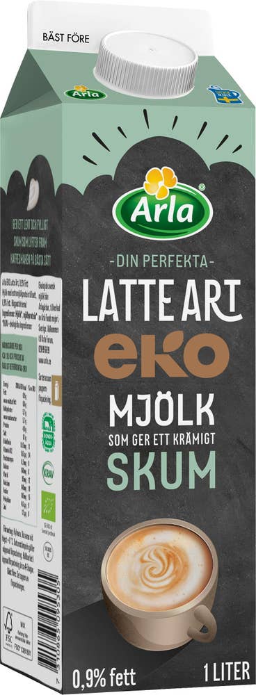 Arla® Baristamjölk Latte Art KRAV/EKO 0,9% 1L Arla