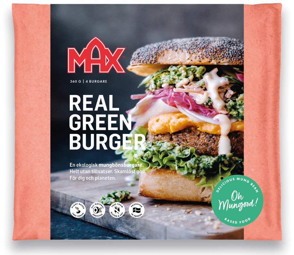 Max Burgers Mungood Burger Fryst EKO 4x90g Oh Mungood!