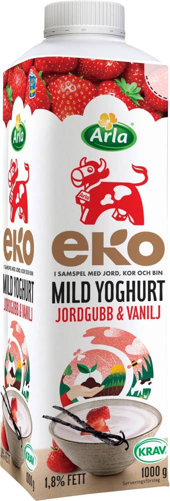 Arla Ko® Yoghurt Mild 1,8% Jordgubb & Vanilj EKO