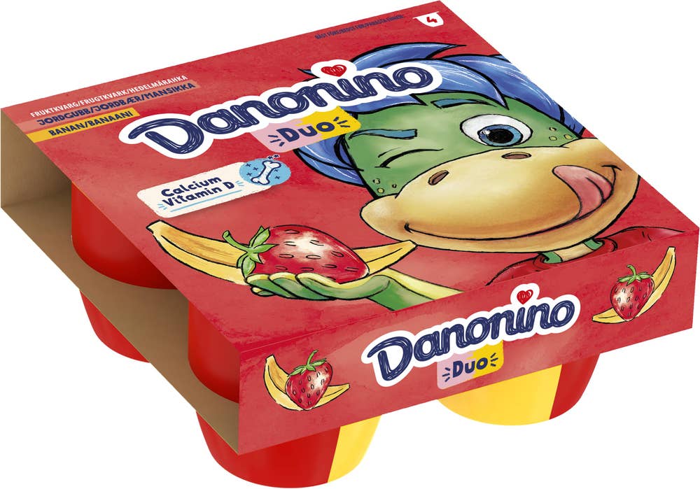 Danonino Fruktkvarg Jordgubb & Banan 4x95g