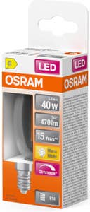 Osram LED Kron E14 470lm (40W) Klar Dimbar