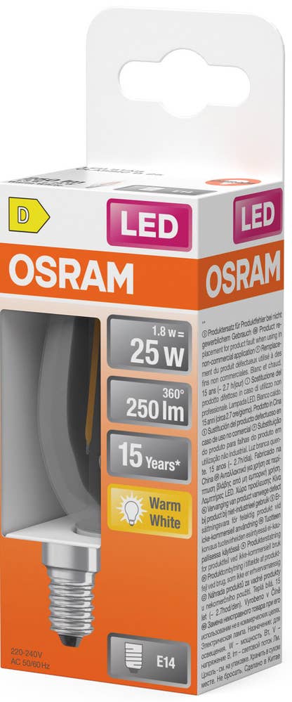 Osram LED Kron E14 250lm (25W) Klar