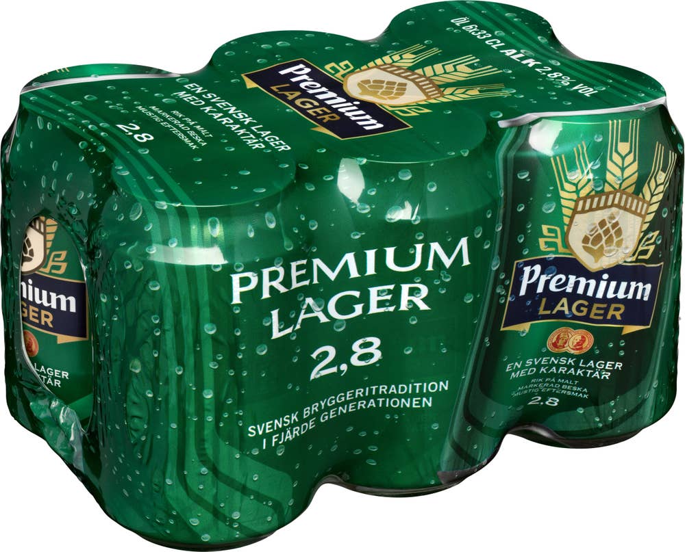 Spendrups Öl Premium Lager 2,8% 6x33cl