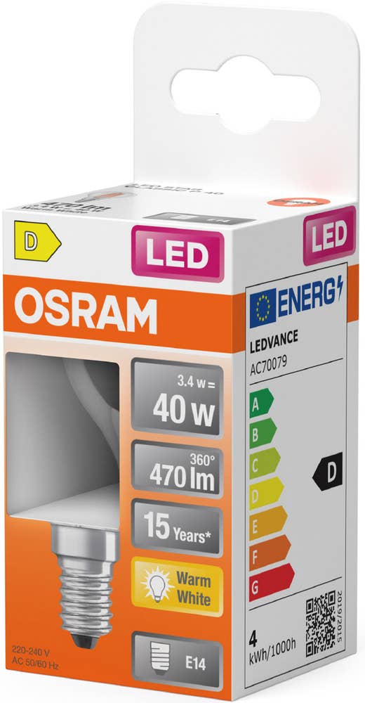 Osram LED Klot E14 470lm (40W) Klar