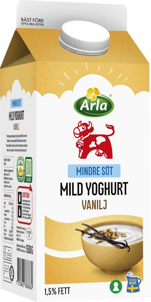 Arla Ko® Yoghurt Mild 1,5% Vanilj Mindre Socker