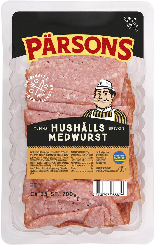 Pärsons Hushållsmedwurst Tunnskivad 200g Pärsons