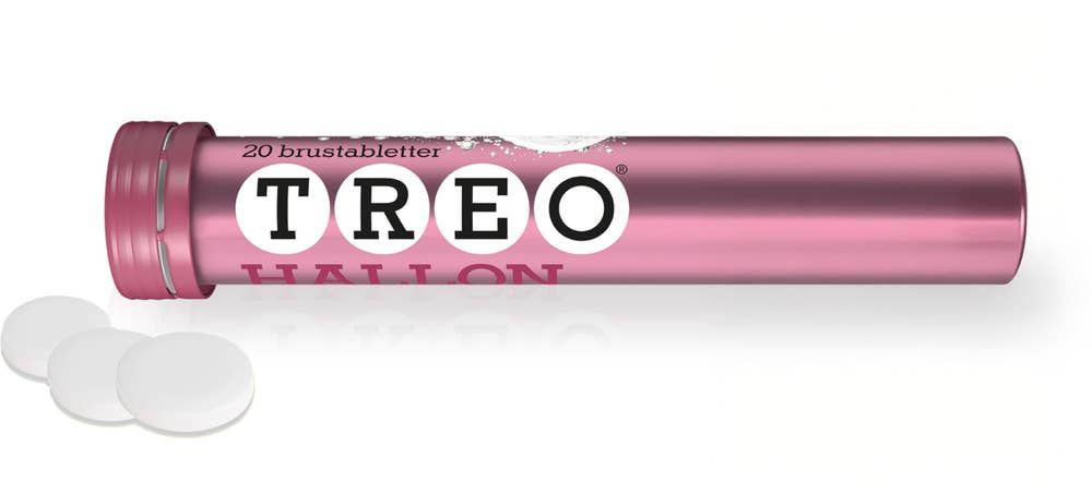Treo Brustablett Hallon Acetylsalicylsyra/Koffein 500mg/50mg