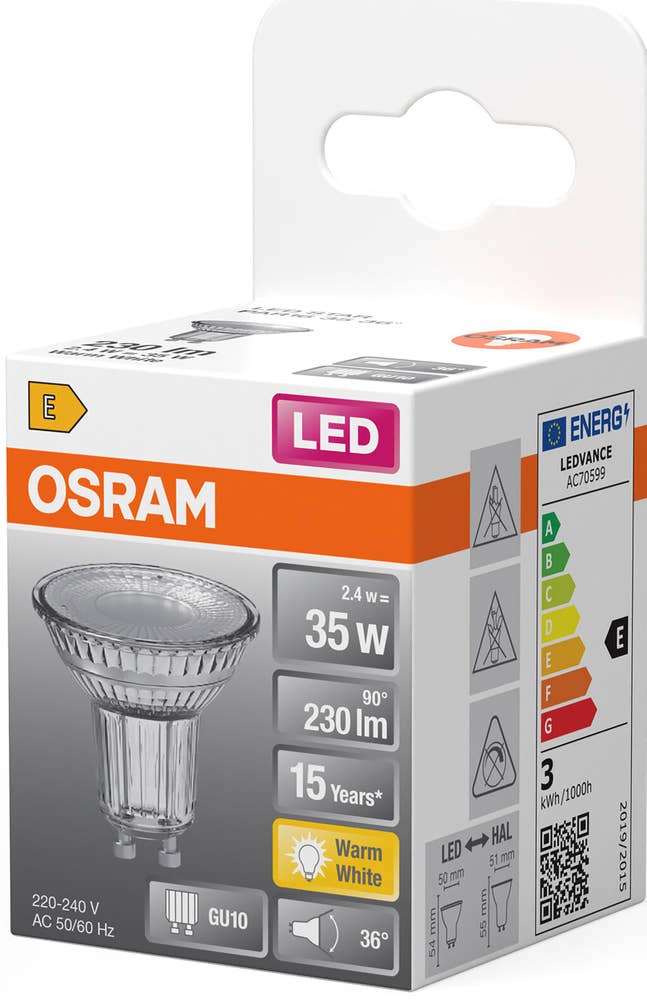 Osram LED PAR16 GU10 230lm (35W) Dimbar