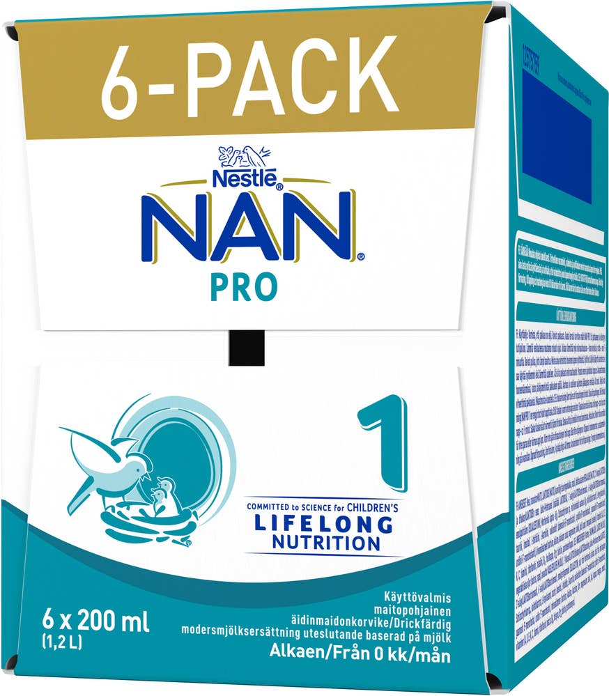 Nestlé Ersättning NAN Pro 1 Drickfärdig 0M 6x