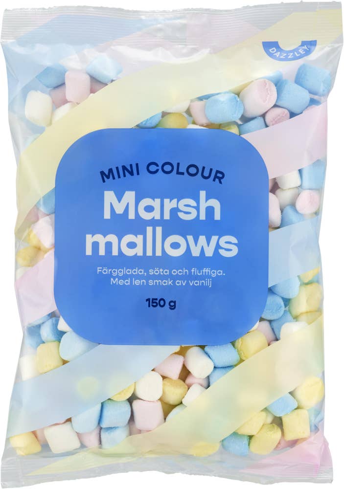 Dazzley Mini Marshmallows Färgglada