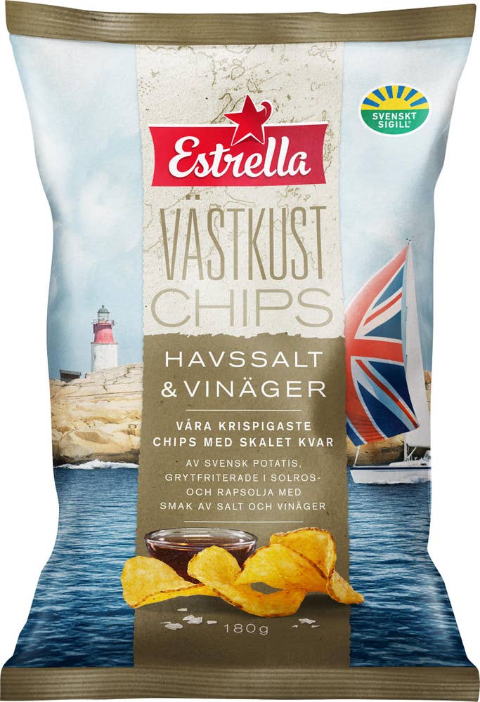 Estrella Västkustchips Havssalt & Vinäger