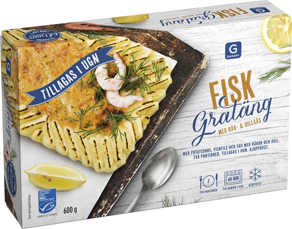 Garant Fiskgratäng Räkor & Dill Fryst MSC