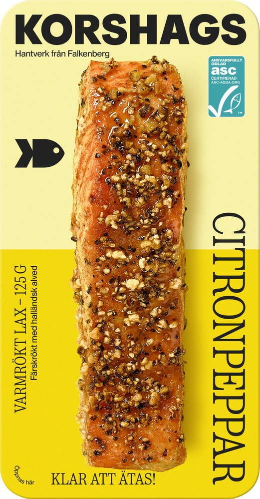 Korshags Varmrökt Lax Citronpeppar ASC