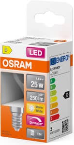 Osram LED Klot E14 250lm (25W) Klar Dimbar