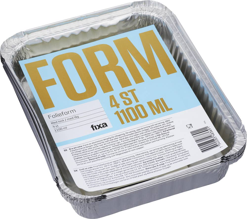 Fixa Aluminiumform med Lock 1100ml