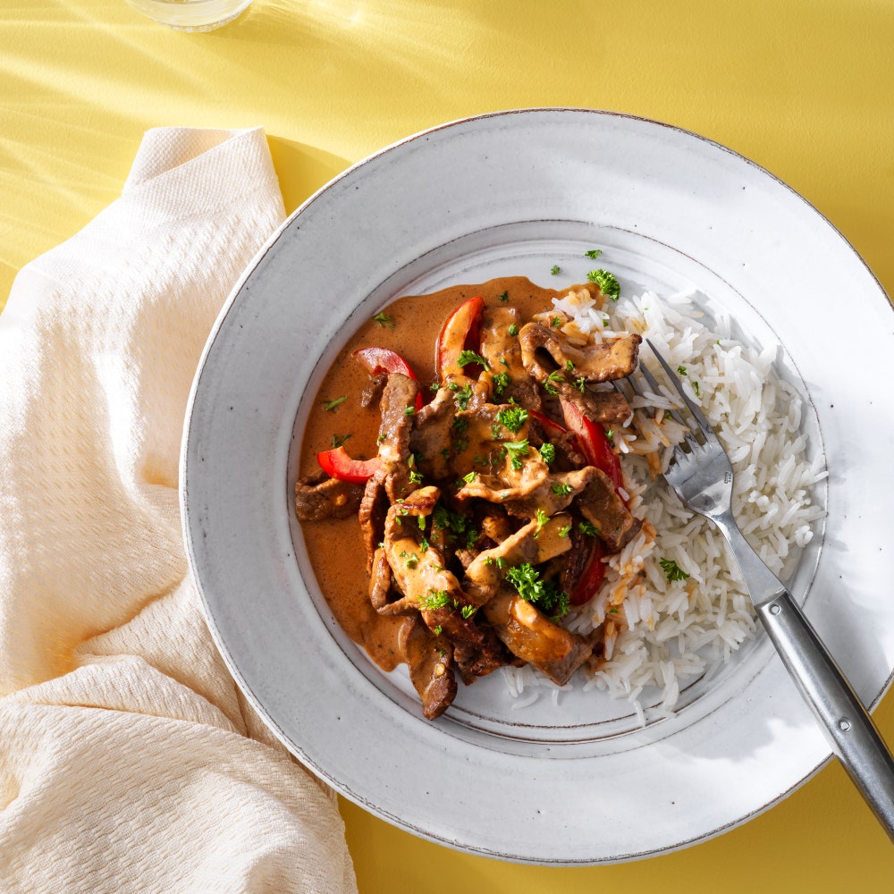 Krämig lövbiffsgryta