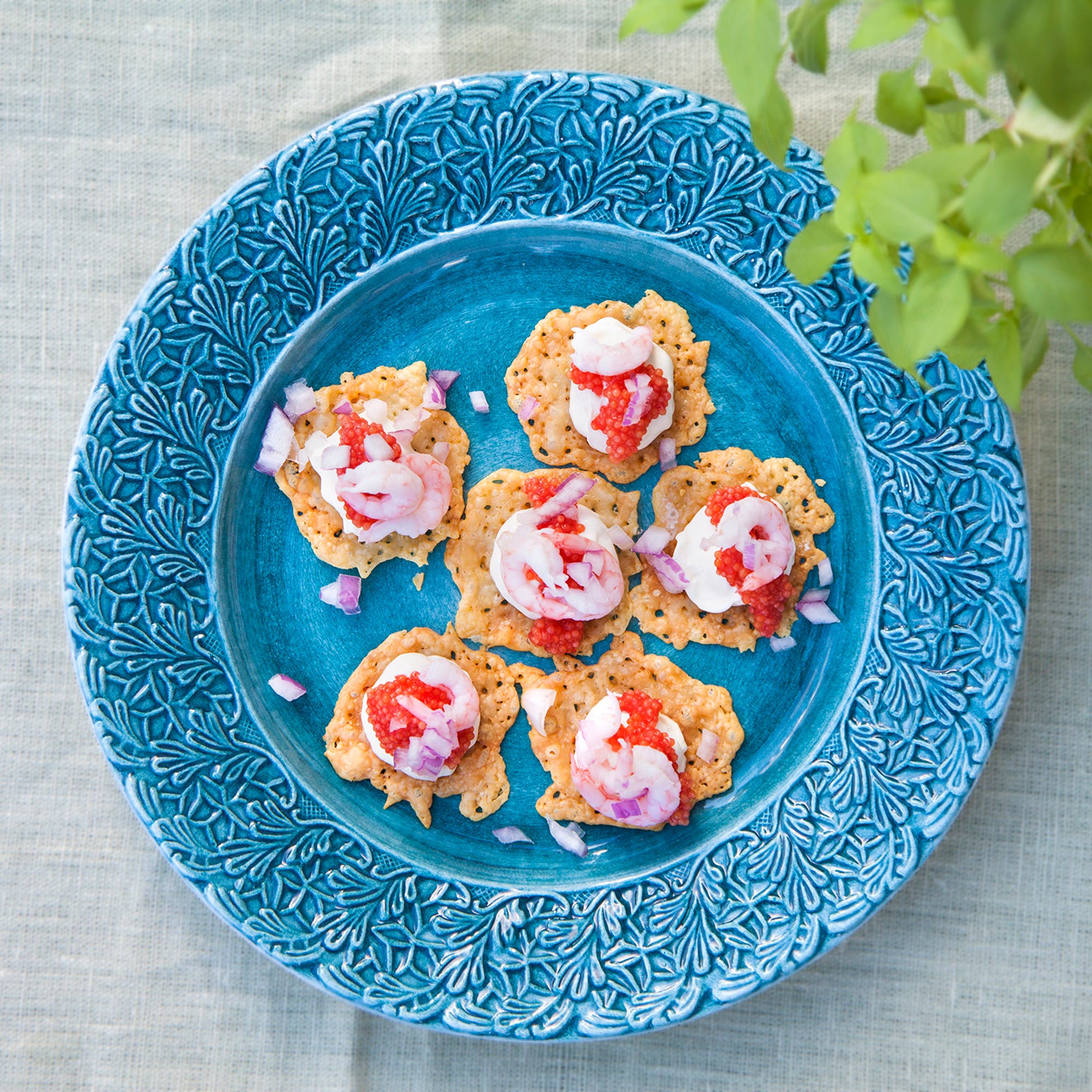 Ostflarn med rom och räkor