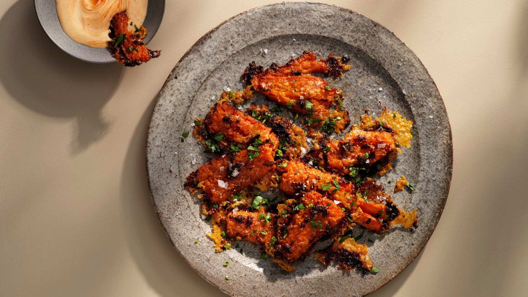 Smashed morot med parmesan