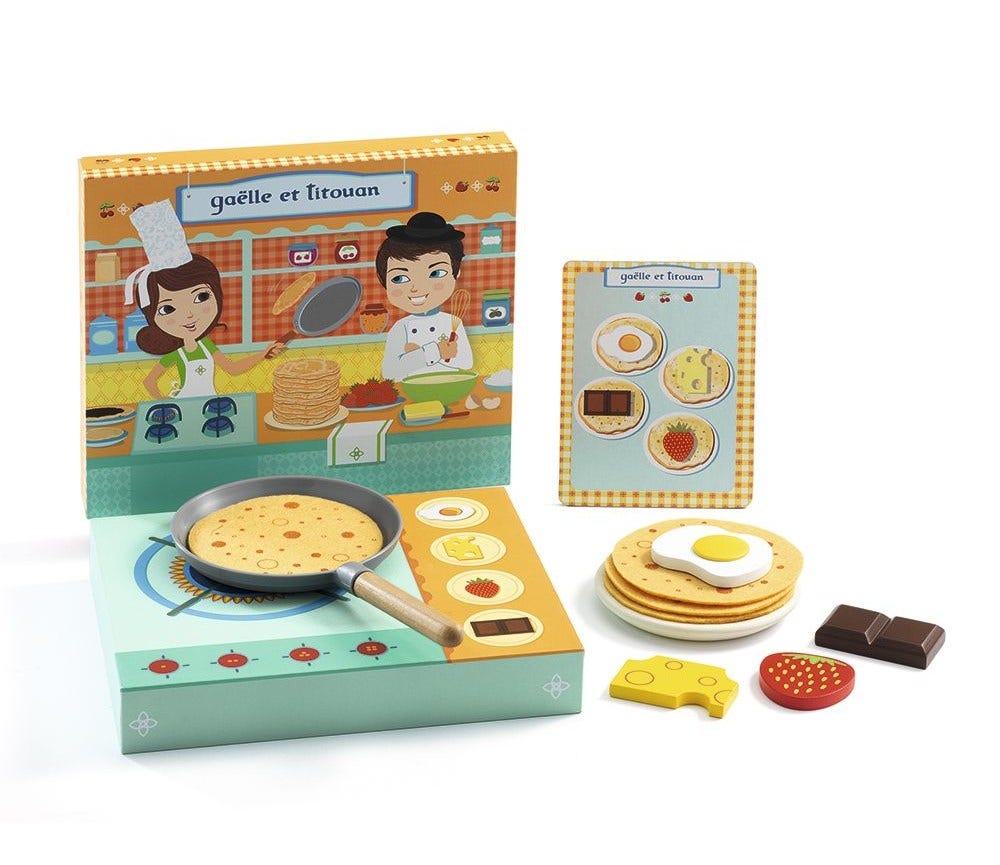 Sprell Kokeplate pannekakefrokost, lekemat i tre